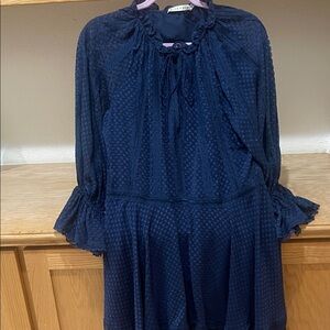 Alice + Olivia Navy Long Sleeve Dress